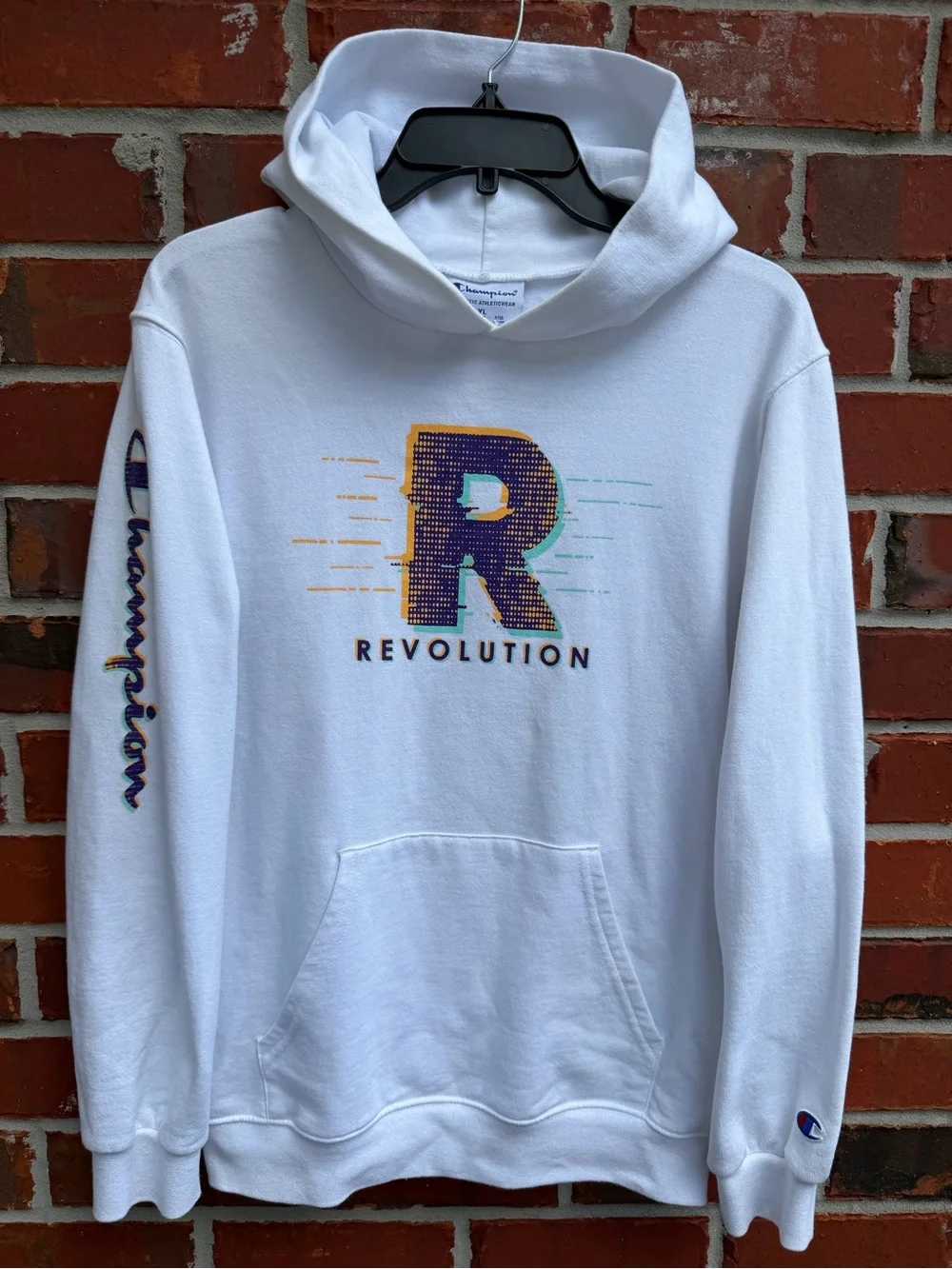 Champion Revolution Youth Large White Pullover Graphic Hoodie Sweatshirt P4